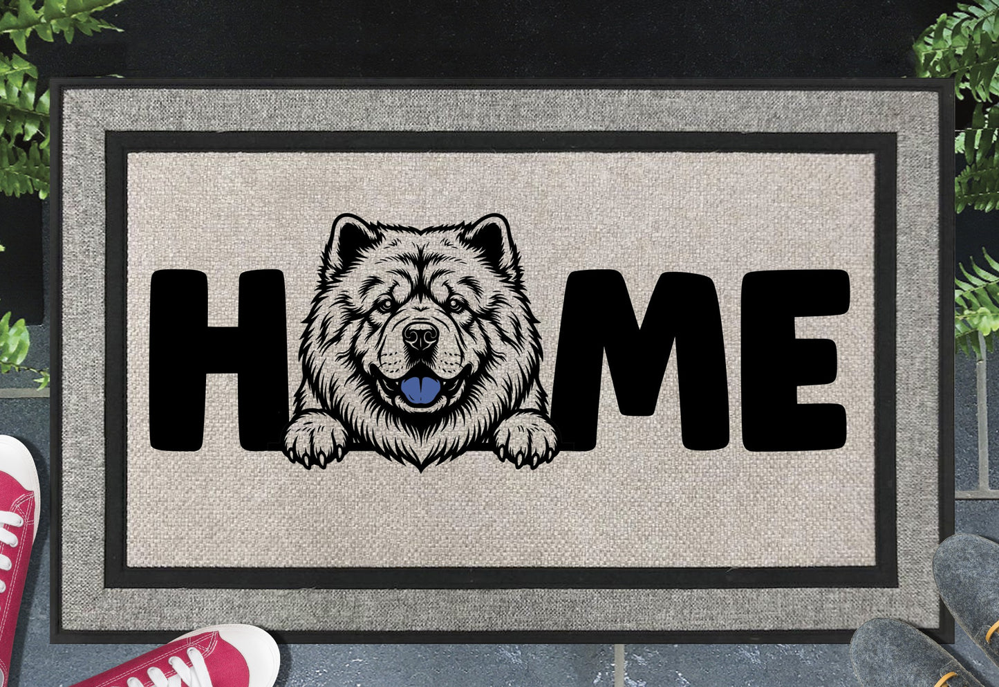 Chow Chow doormat  – heavy-duty woven polyester with UV-resistant design