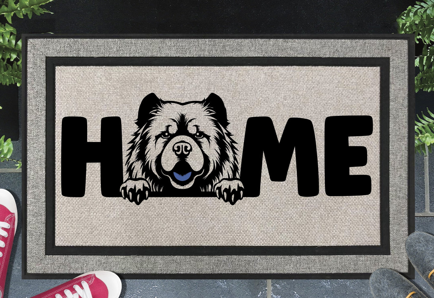 Chow Chow doormat  – heavy-duty woven polyester with UV-resistant design