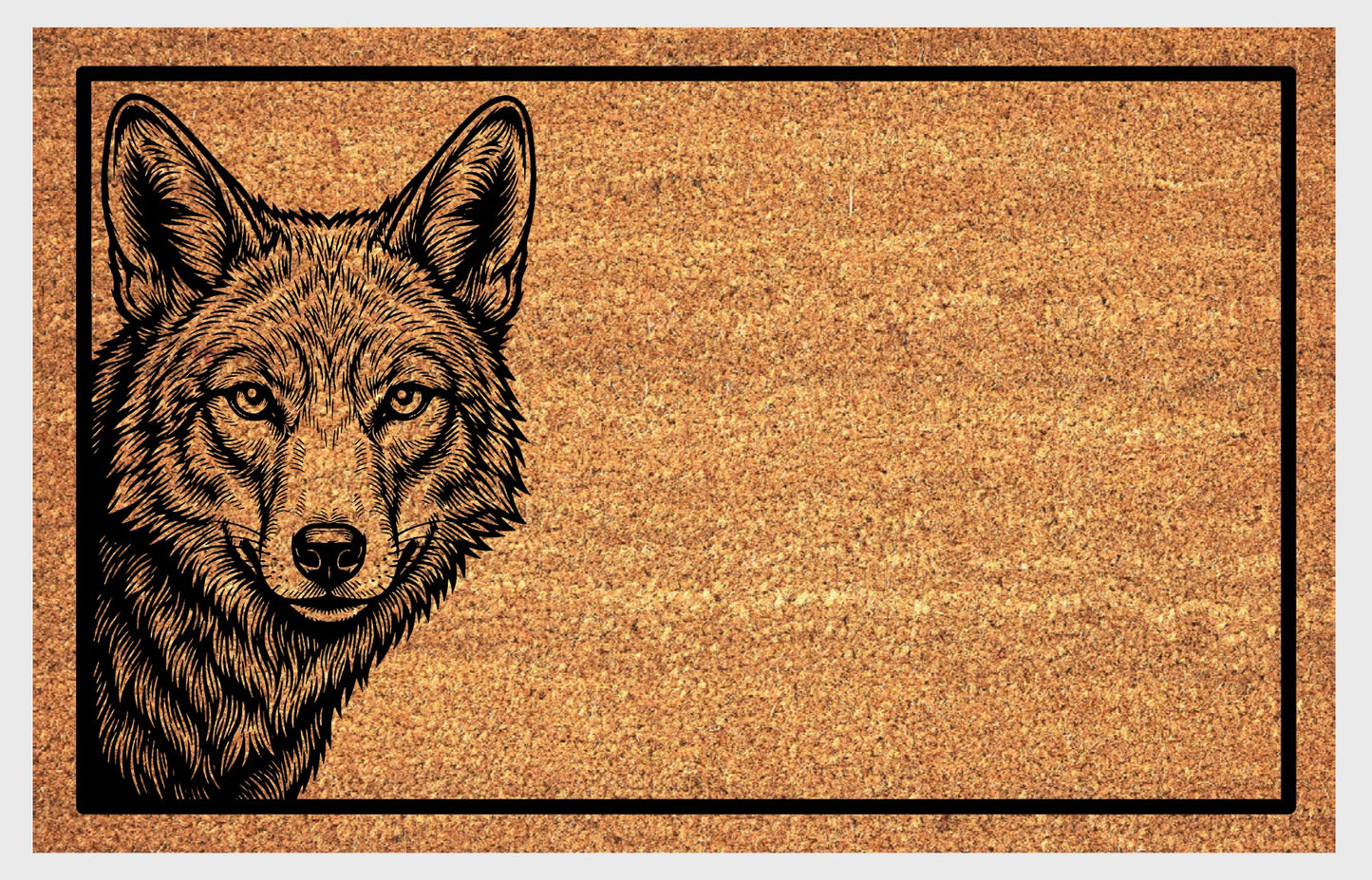 Coyote Peeking Doormat #2 | Peeping Coyote Welcome Mat
