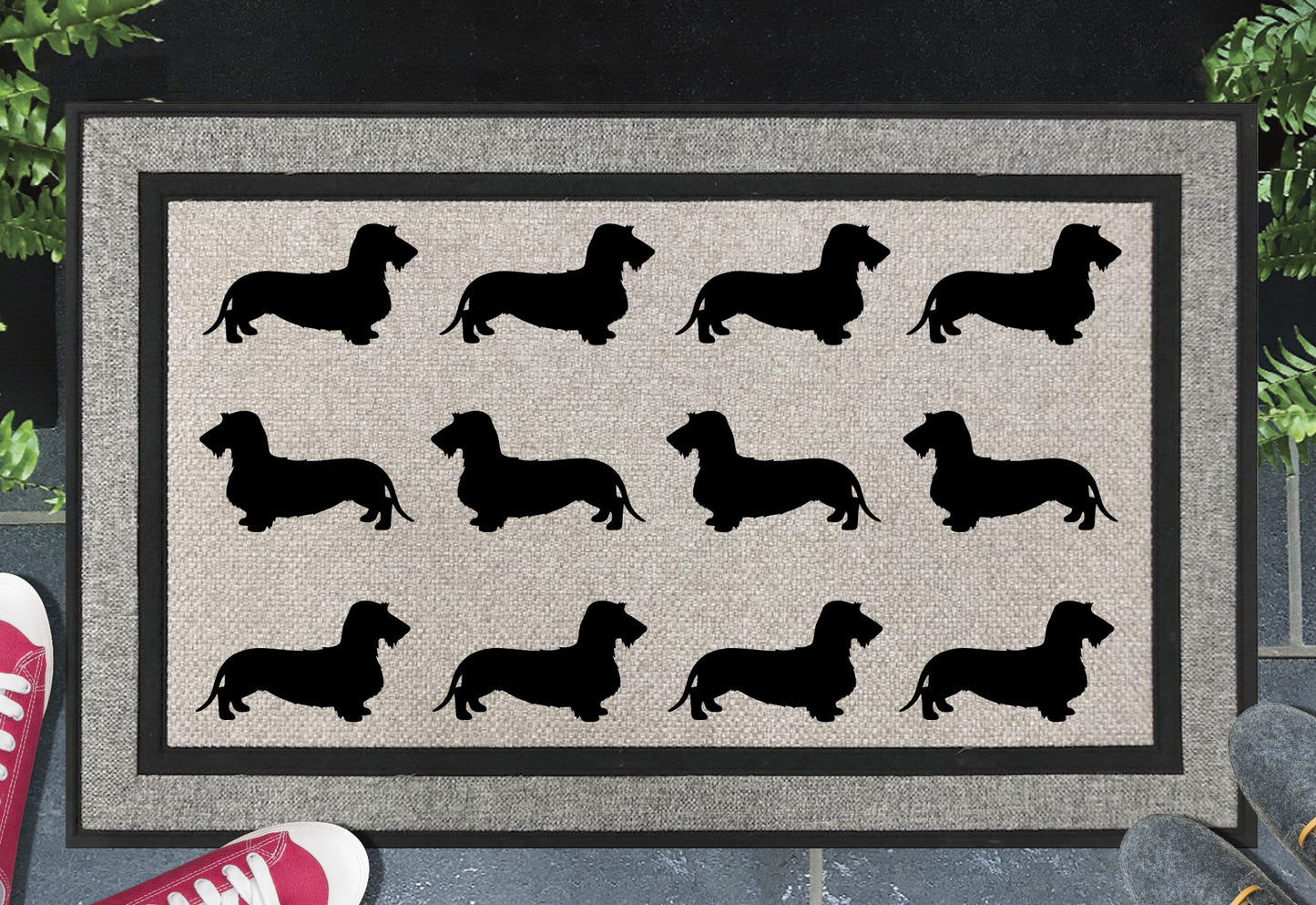 Dachshund Silhouette Doormat #3 | Wire Hair | All Weather Welcome Mat