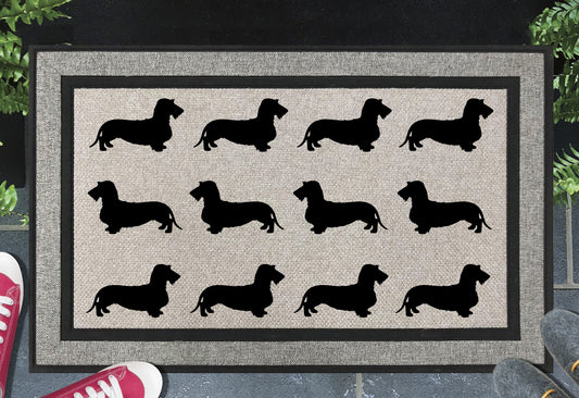 Dachshund Silhouette Doormat #3 | Wire Hair | All Weather Welcome Mat