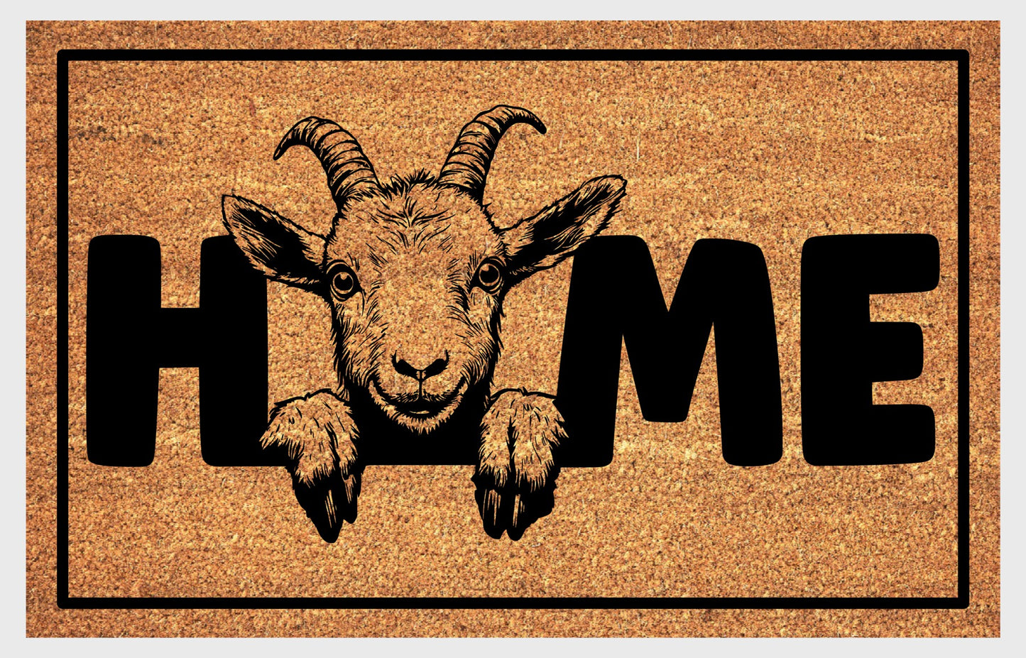 Goat coir doormat #3 with HOME text natural fiber welcome mat