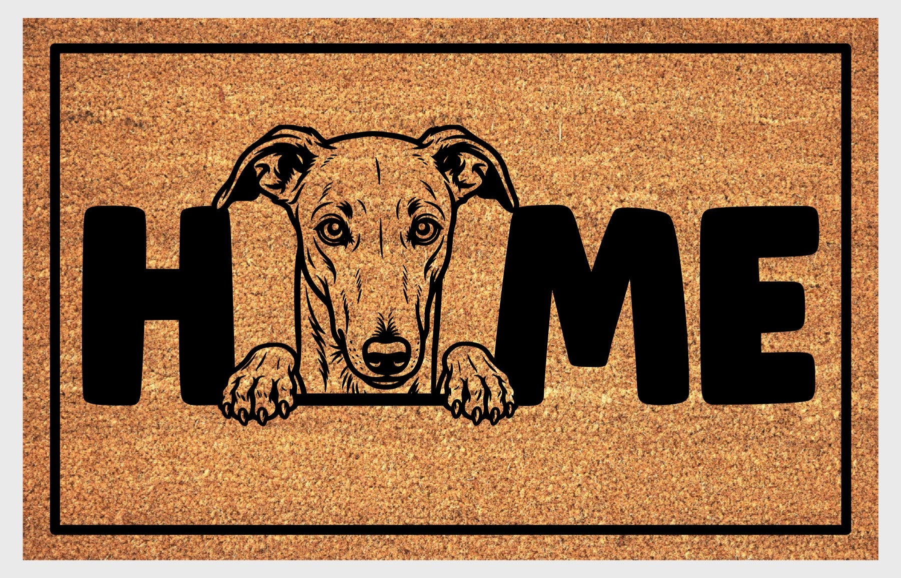 Greyhound doormat #1 close-up texture detail