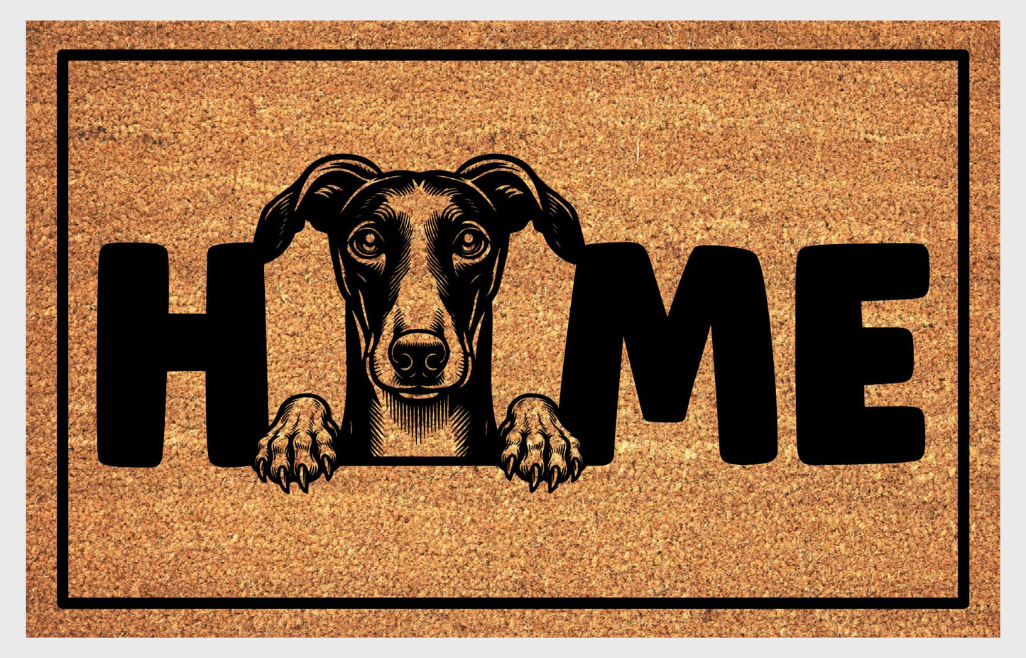 Greyhound doormat #2 close-up texture detail