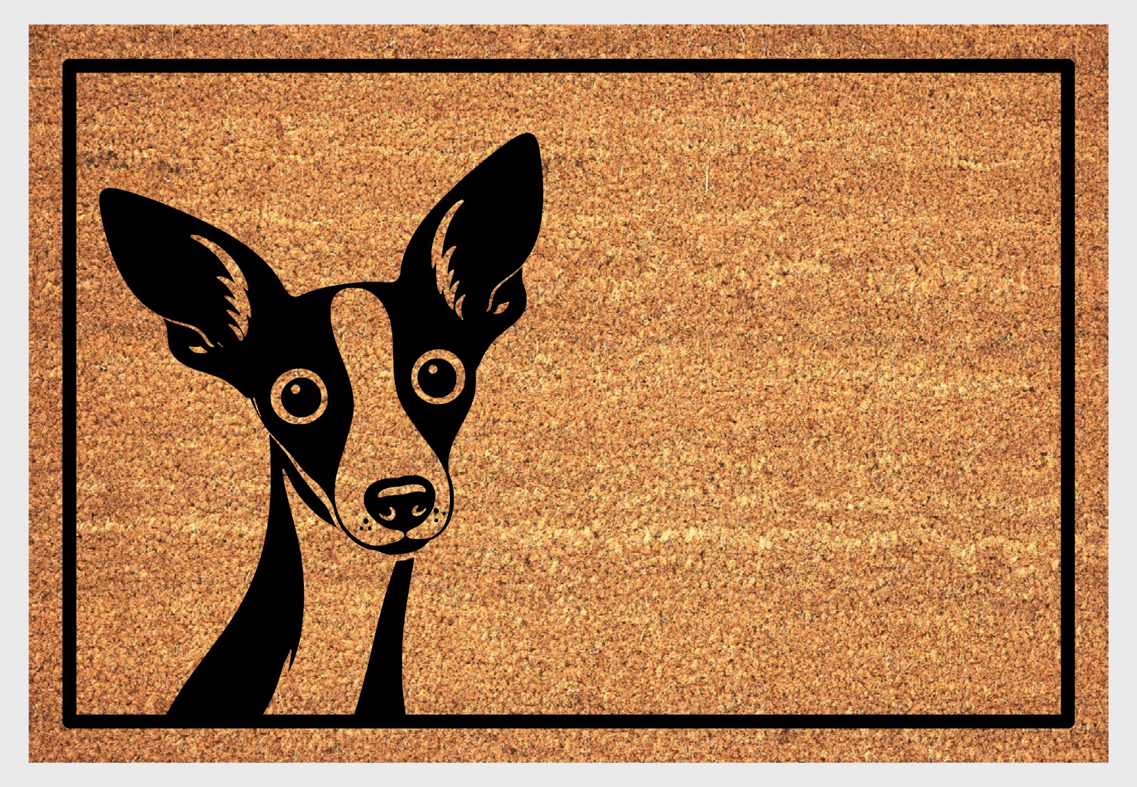 Peeking Italian Greyhound coir doormat #1 with peeping dog design natural fiber welcome mat