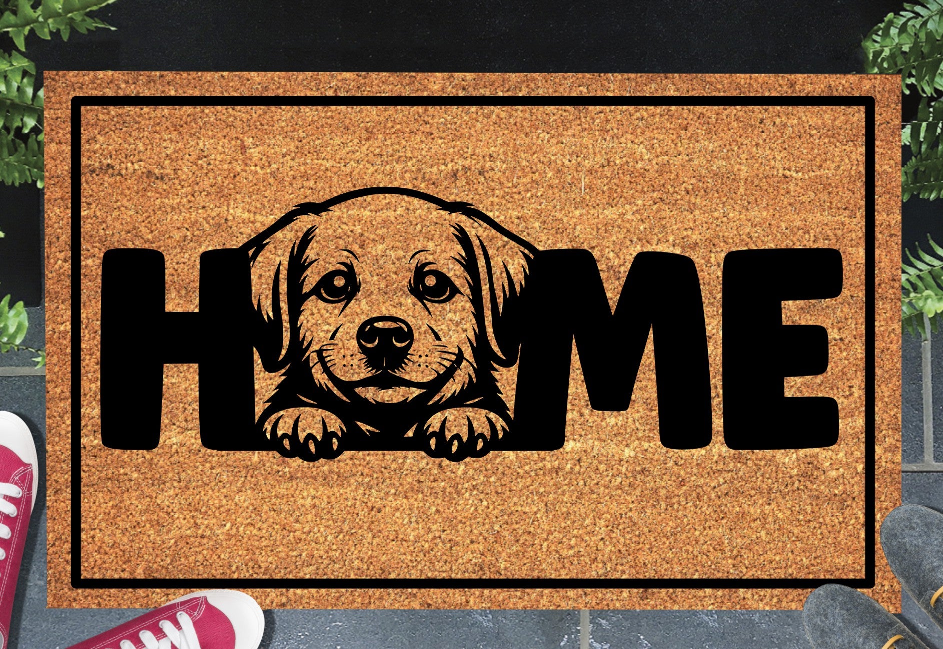 Labrador Retriever doormat #1 placed at a doorway