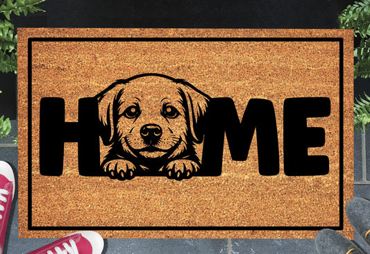 Labrador Retriever doormat #1 placed at a doorway