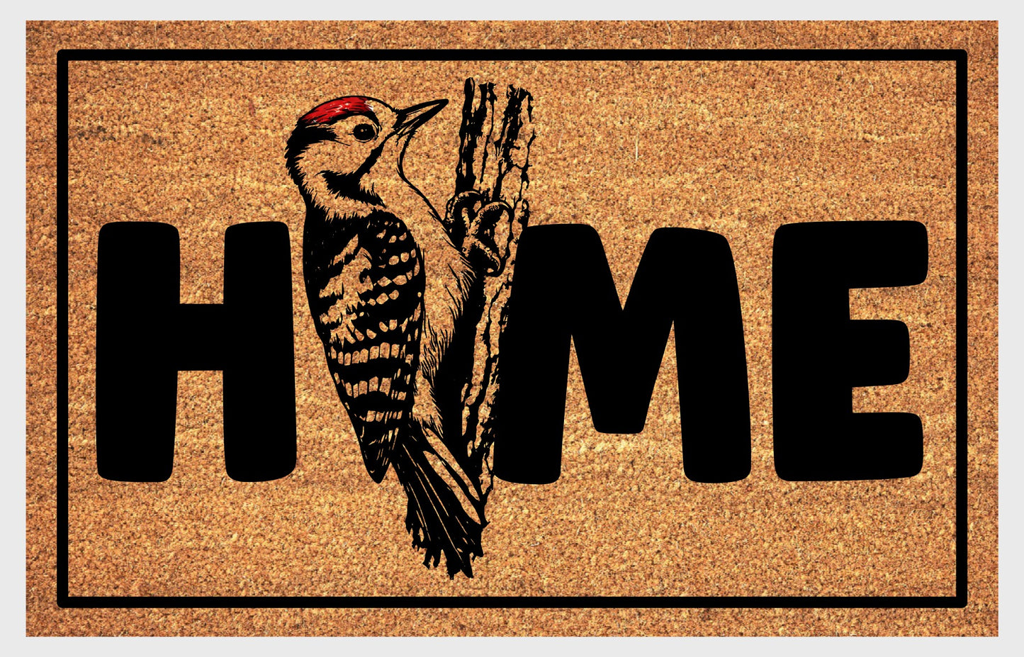 lesser spotted woodpecker doormat #1 closeup
