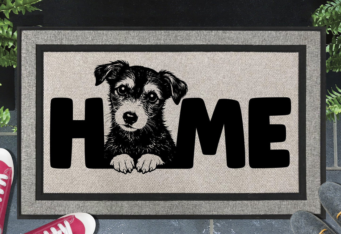 Lurcher all weather doormat #1 on front porch entryway