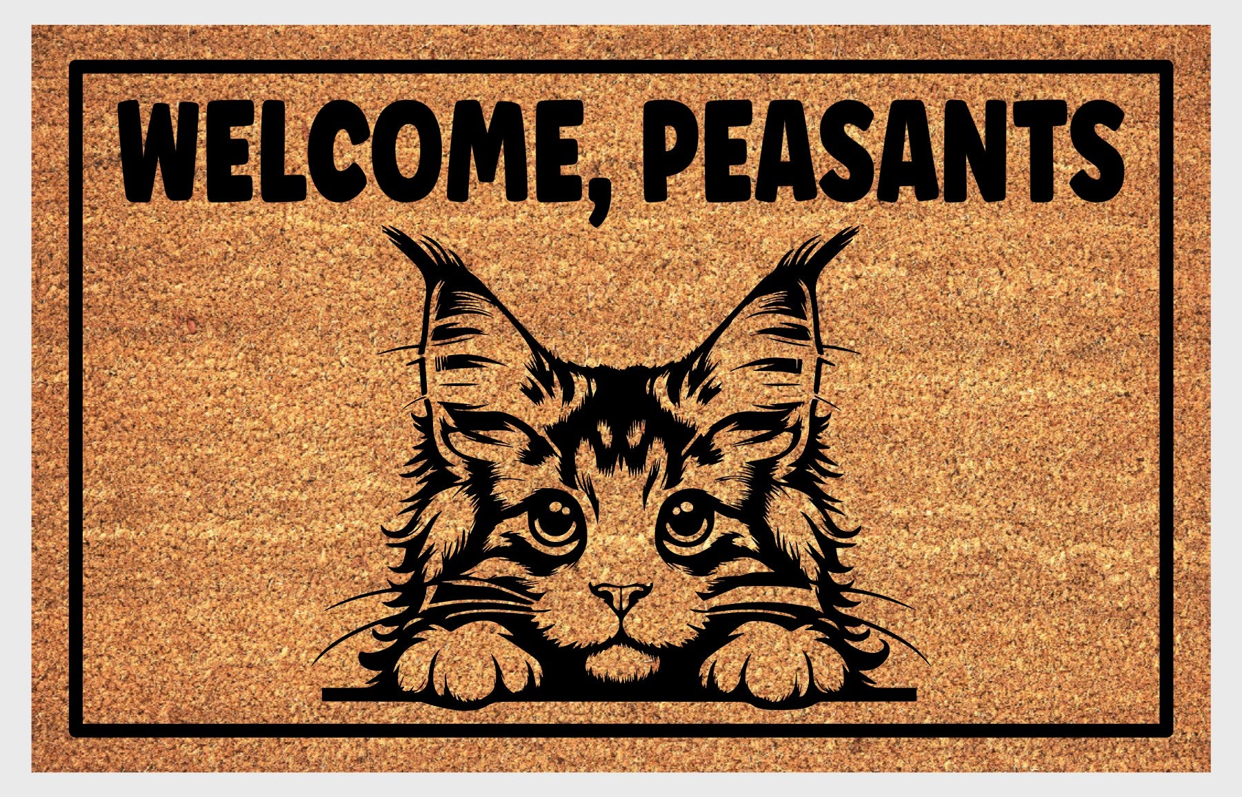 Maine Coon Cat Welcome, Peasants Doormat