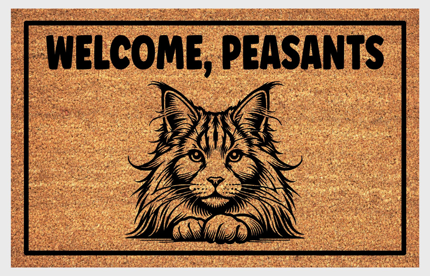 Maine Coon Cat Welcome, Peasants Doormat #2