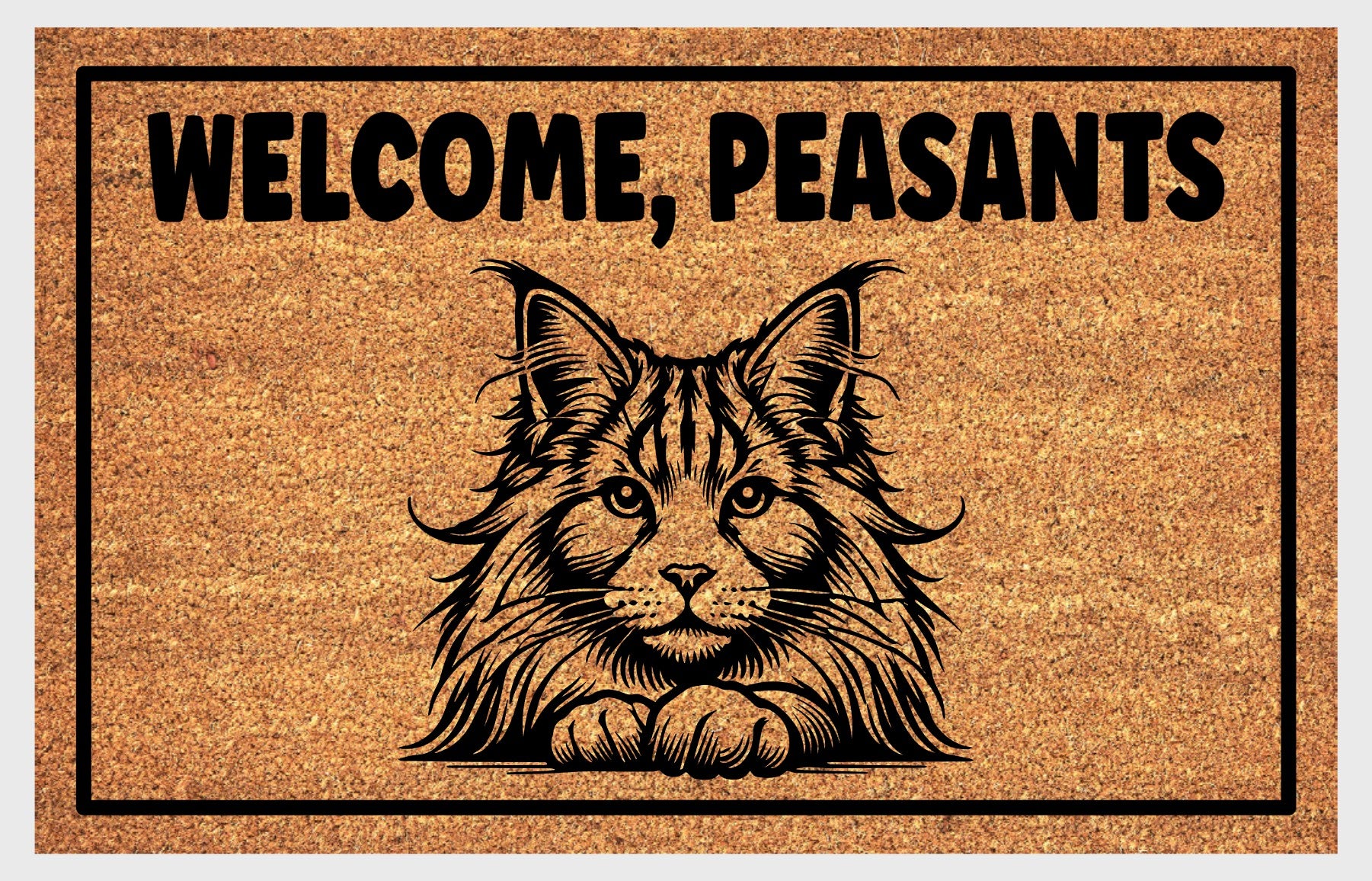 Maine Coon Cat Welcome, Peasants Doormat #2
