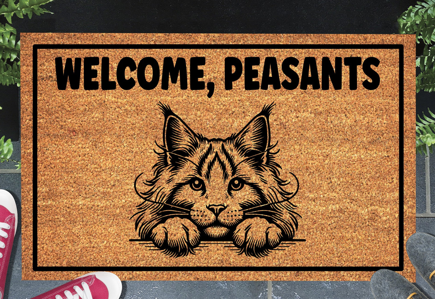 Maine Coon Cat Welcome, Peasants Doormat #3