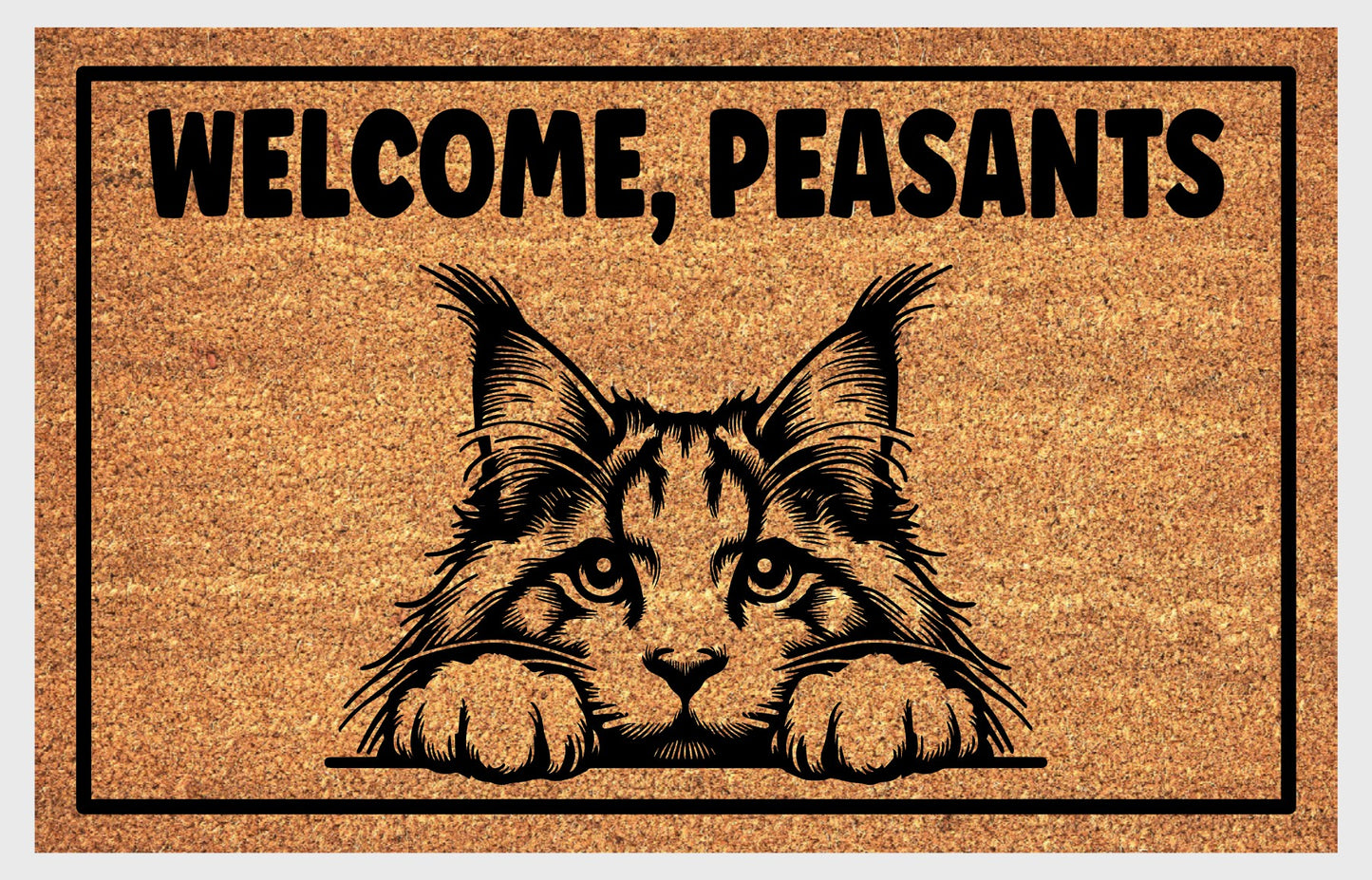 Maine Coon Cat Welcome, Peasants Doormat #4 