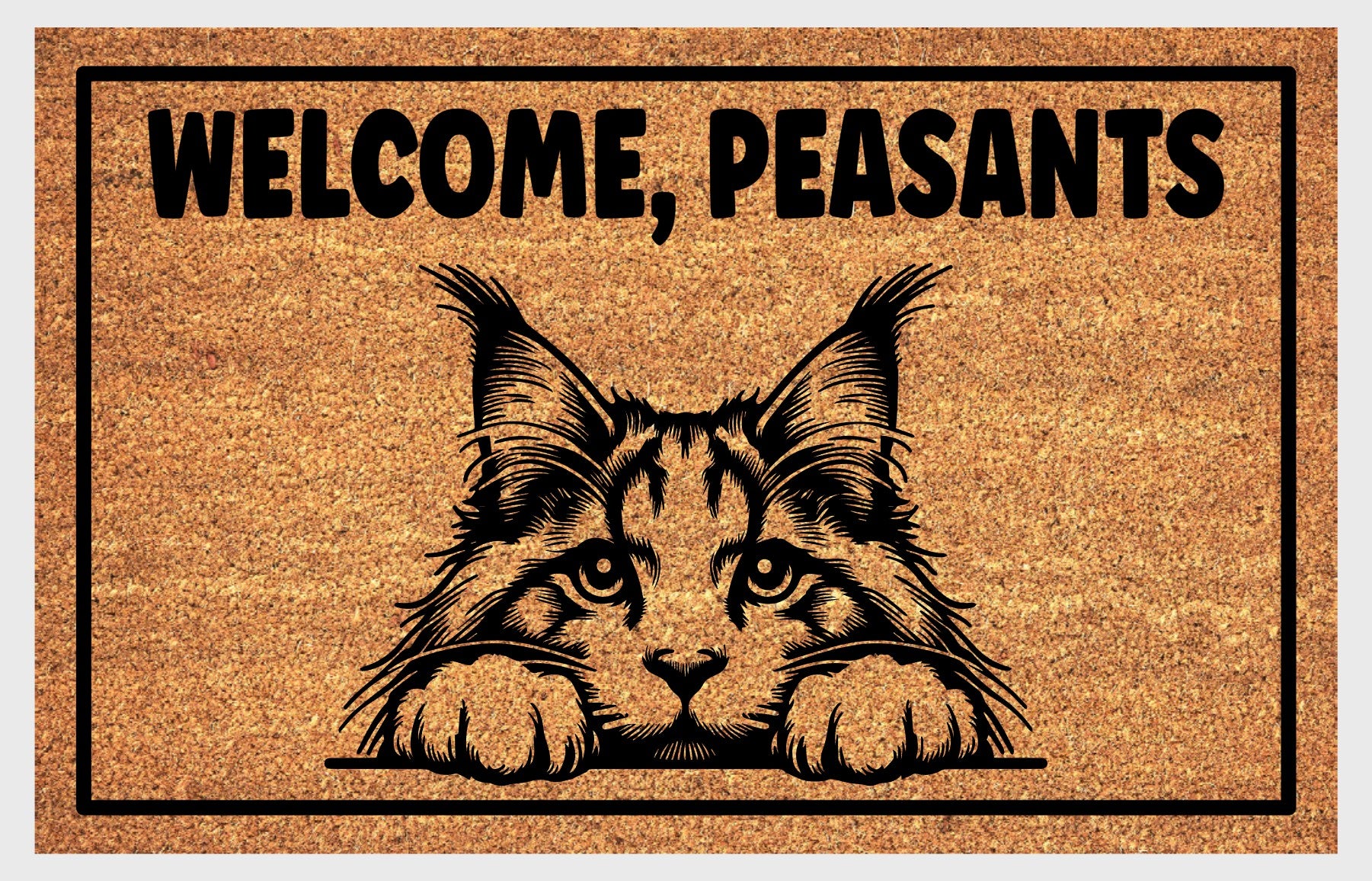 Maine Coon Cat Welcome, Peasants Doormat #4 