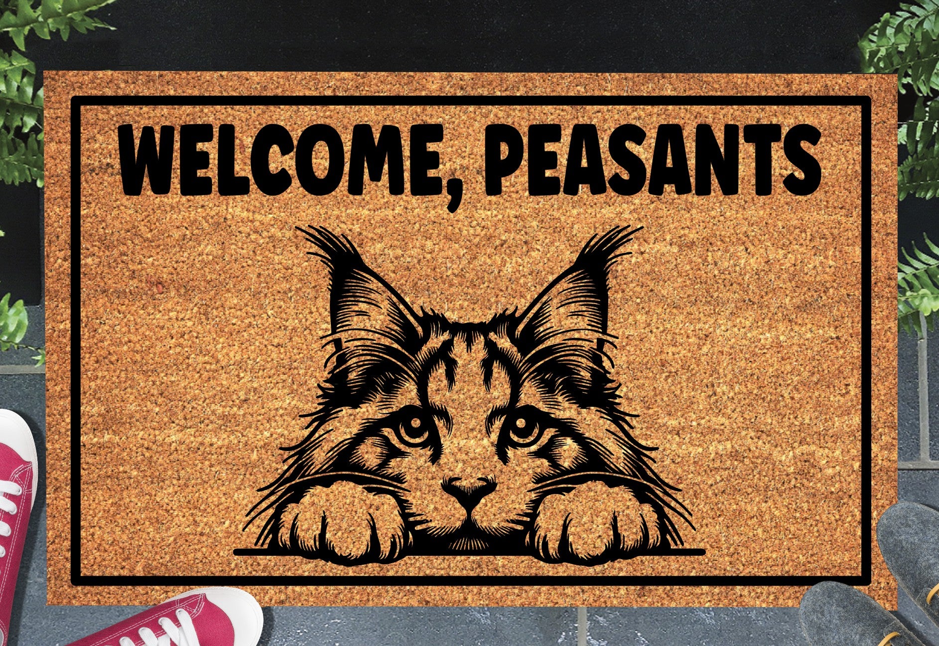 Maine Coon Cat doormat 
