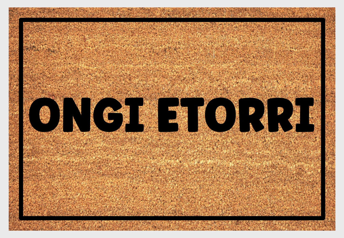 Ongi Etorri natural coir doormat close-up