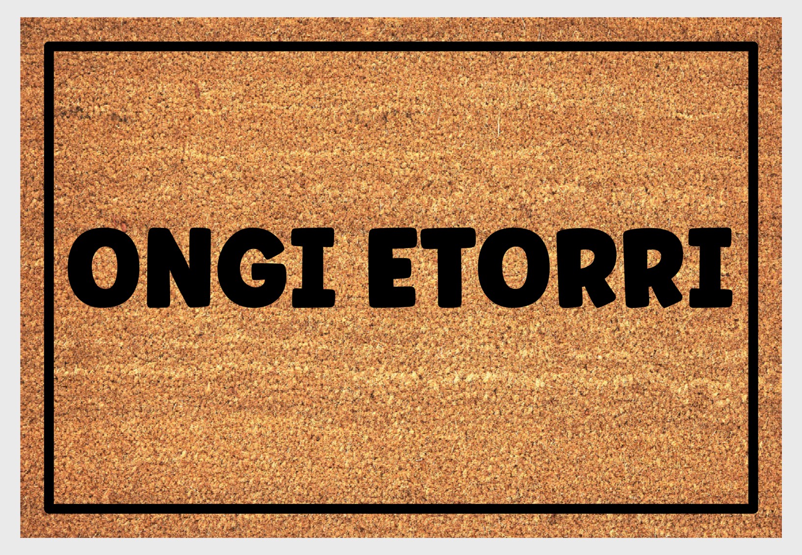 Ongi Etorri natural coir doormat close-up