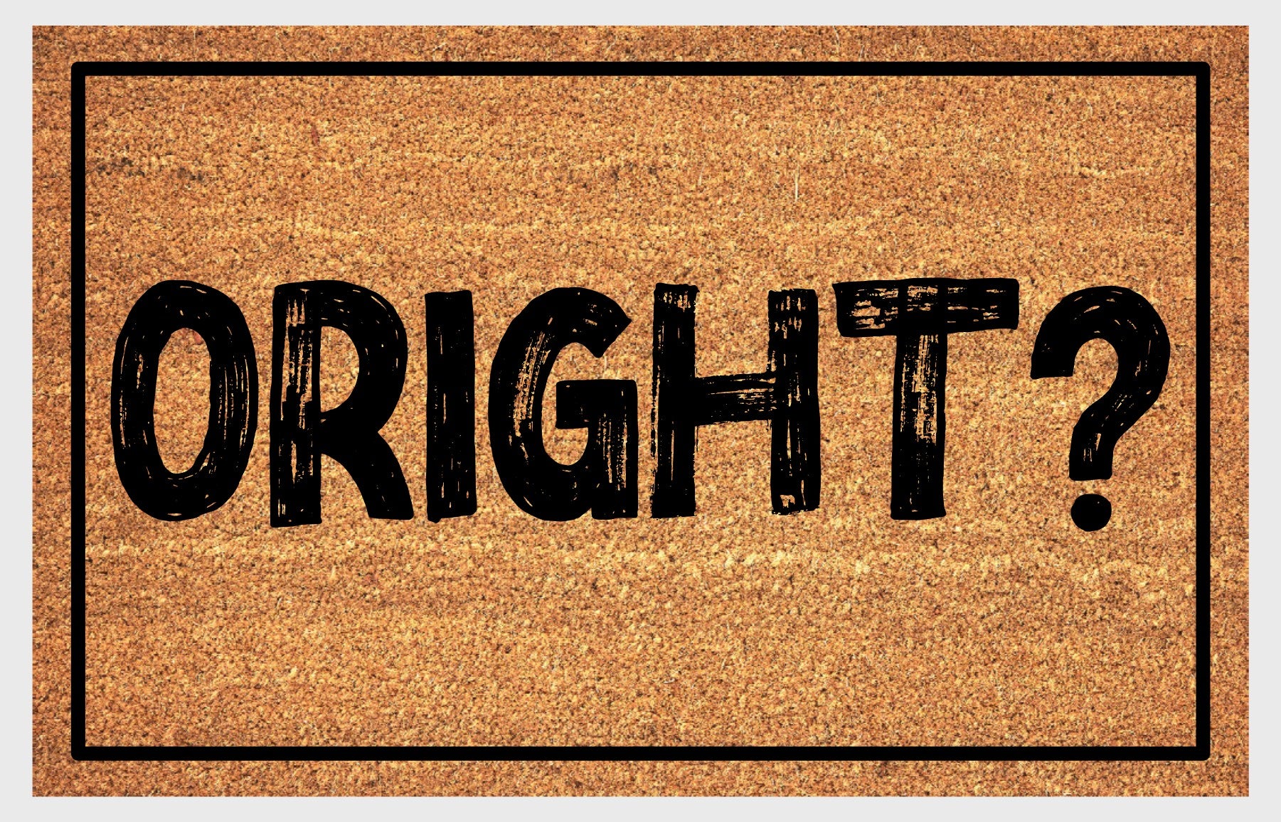 Oright British welcome mat flat lay – durable coir fiber with non-slip backing