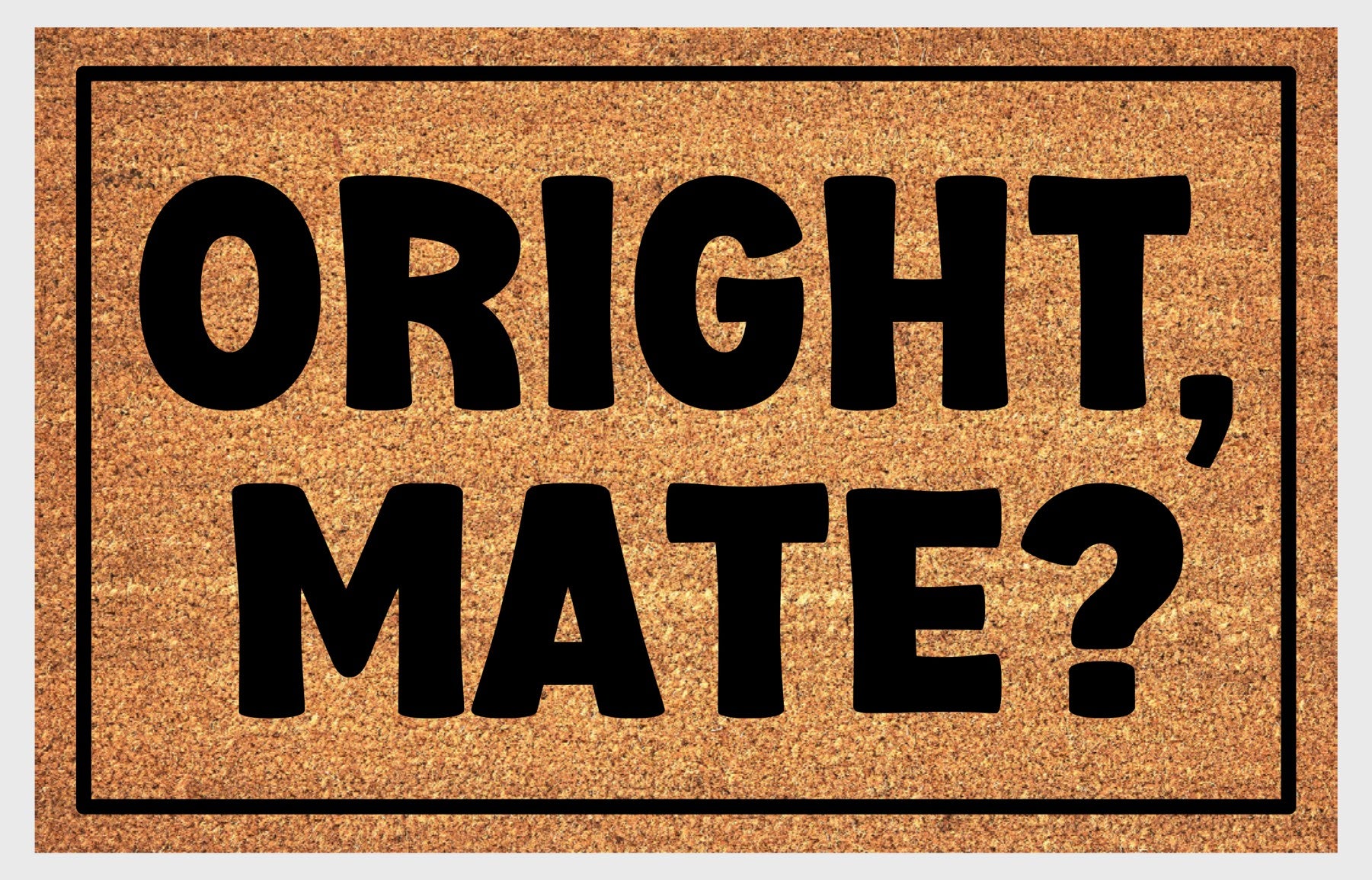 Oright Mate British welcome mat flat lay – durable coir fiber with non-slip backing