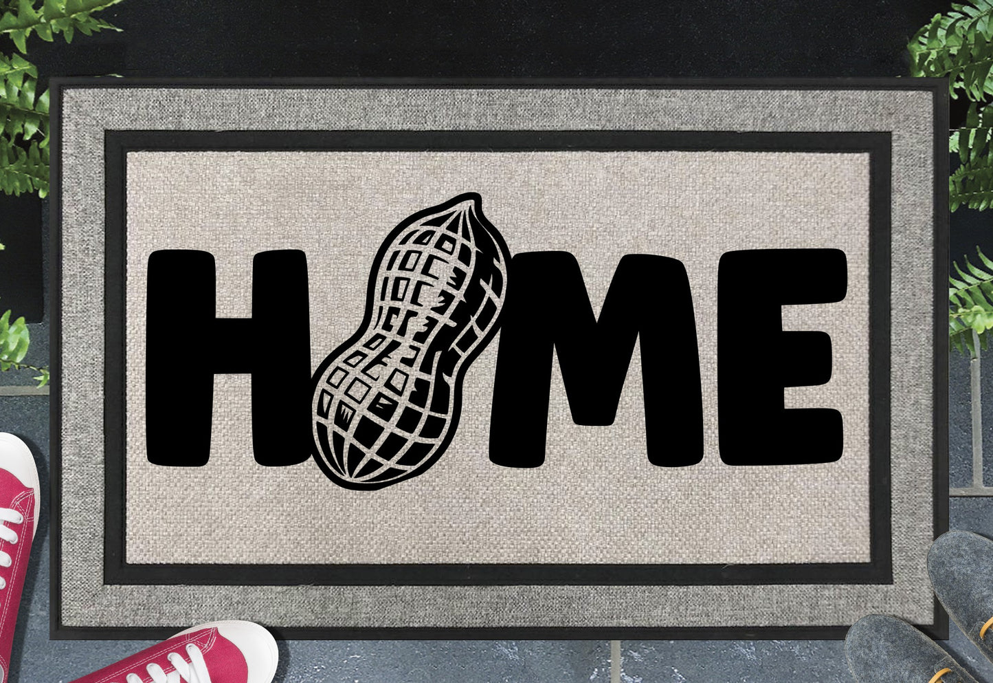 Peanut doormat with non-slip backing