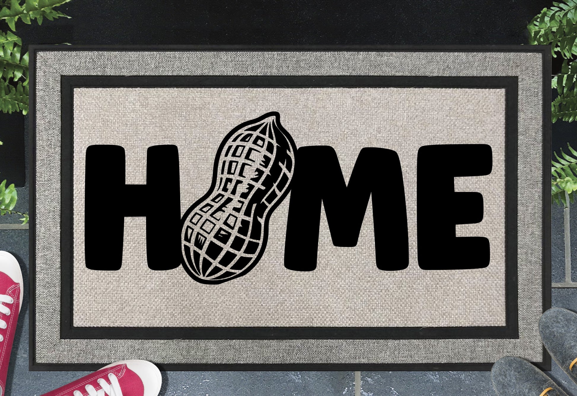 Peanut doormat with non-slip backing
