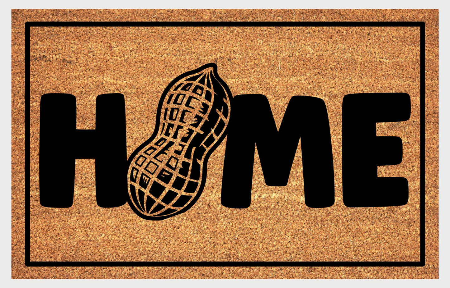 Monkey nut doormat, natural fiber with non-slip backing