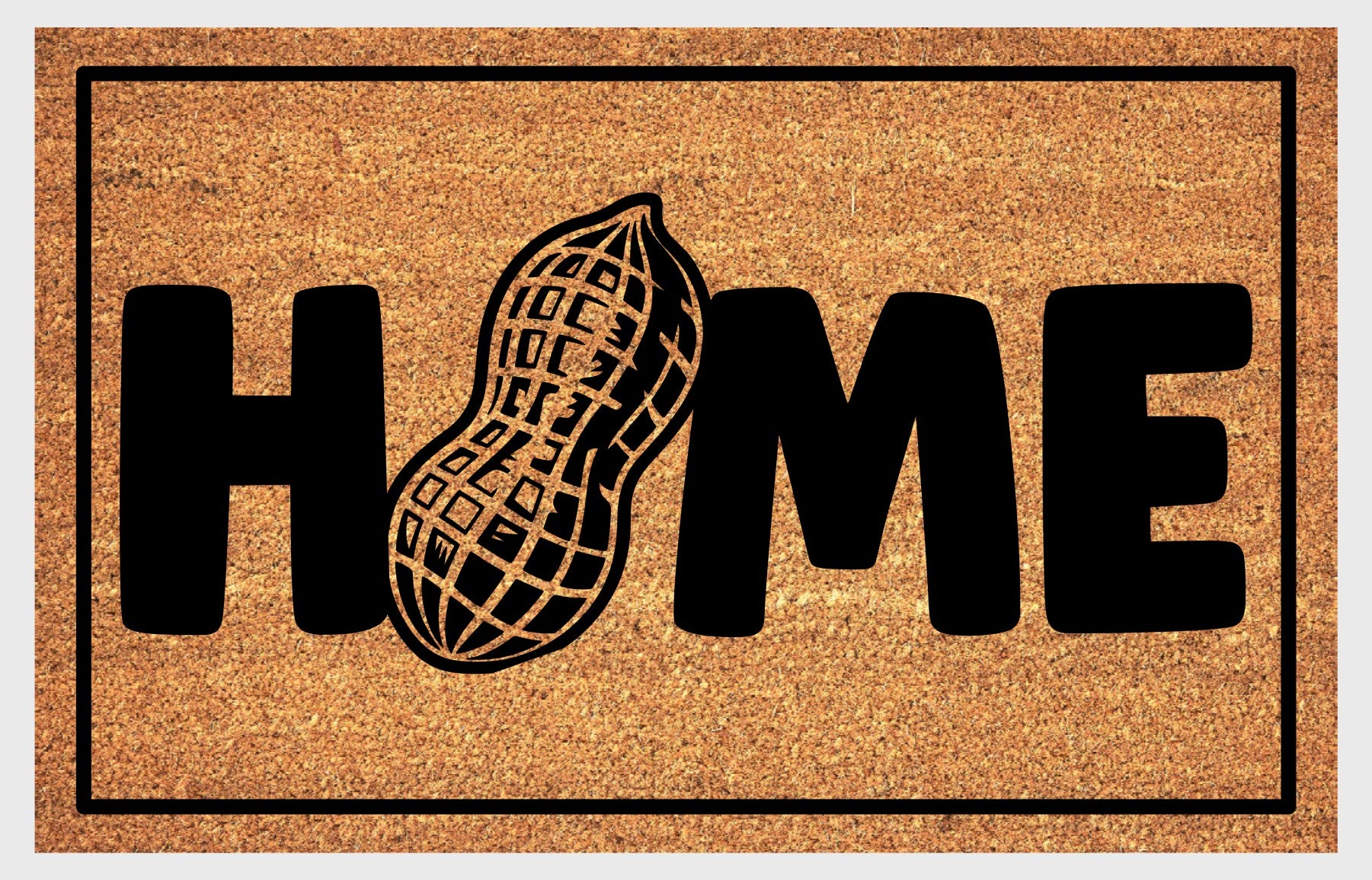 Monkey nut doormat, natural fiber with non-slip backing