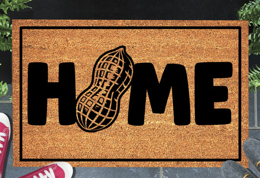 Peanut doormat, natural fiber with non-slip backing