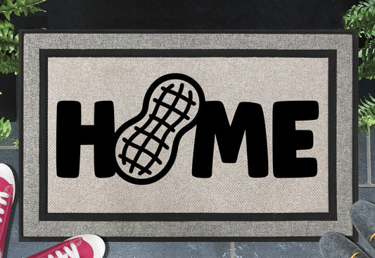 Peanut doormat, woven polyester with non-slip backing