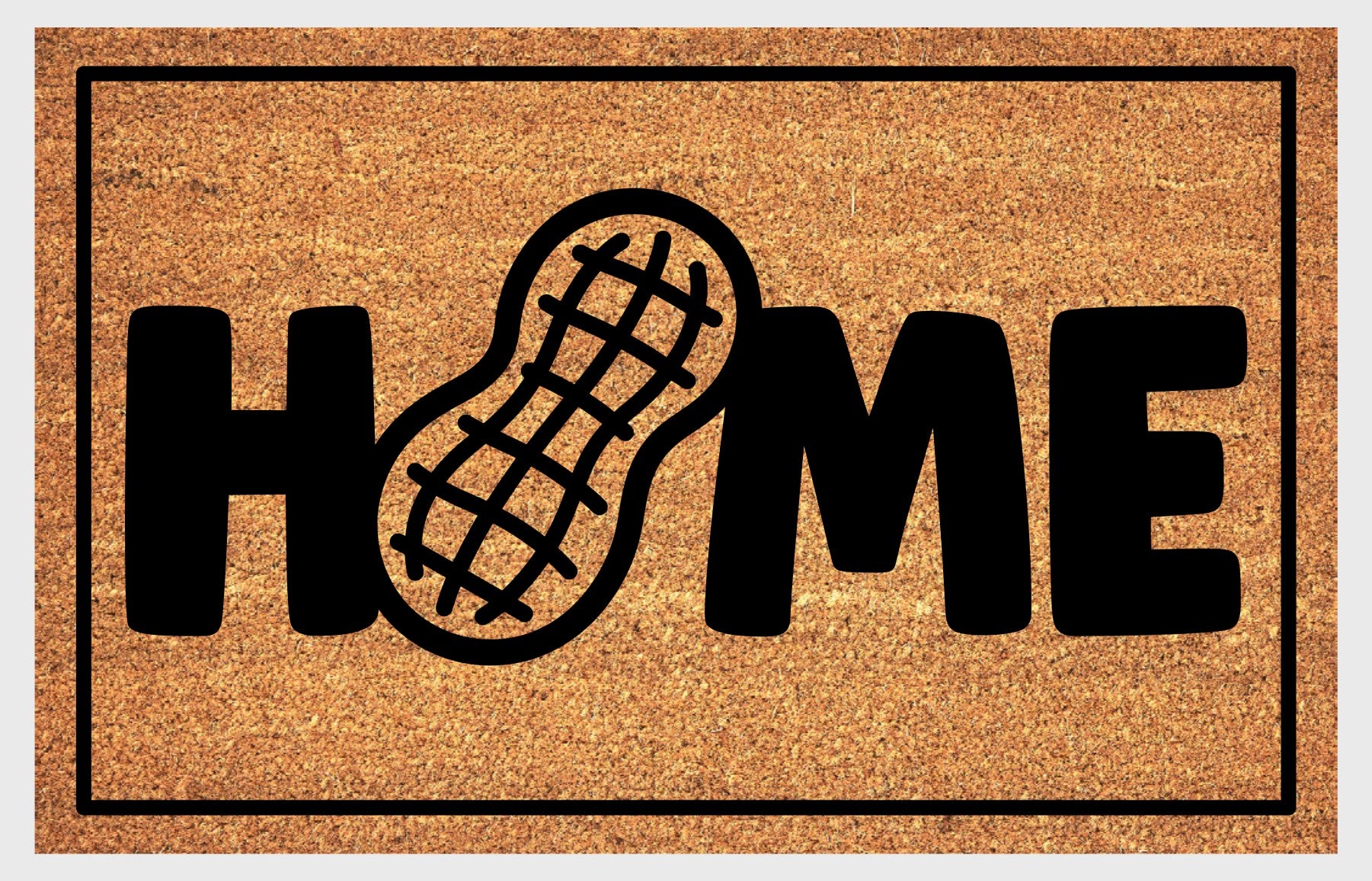 Monkey nut doormat, natural fiber with non-slip backing