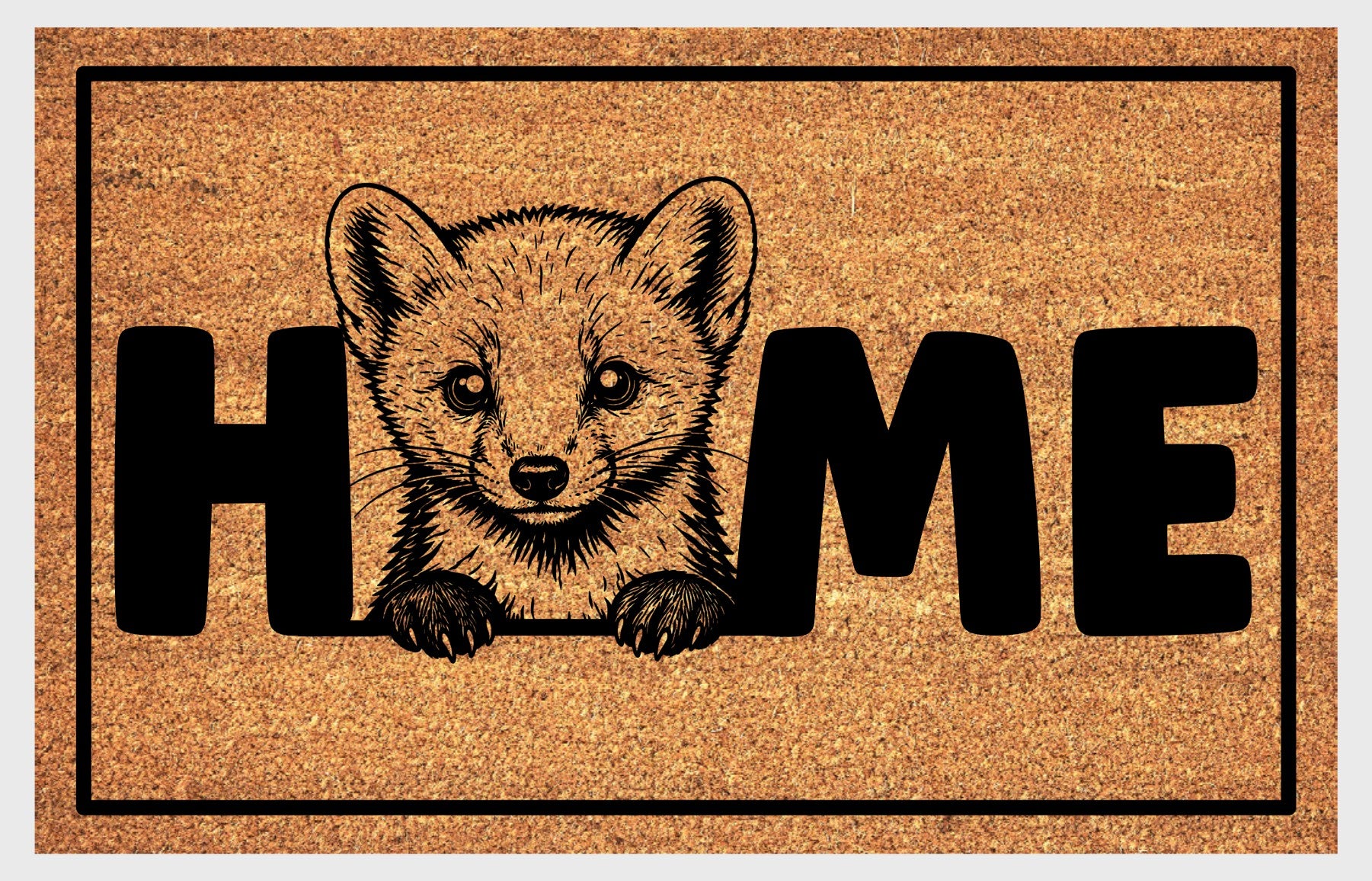 Pine Marten doormat close-up texture detail