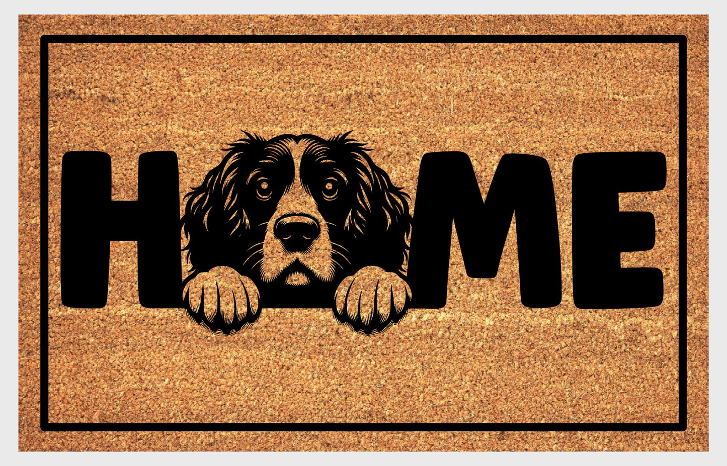 Springer Spaniel coir doormat with non-slip backing — entryway welcome mat