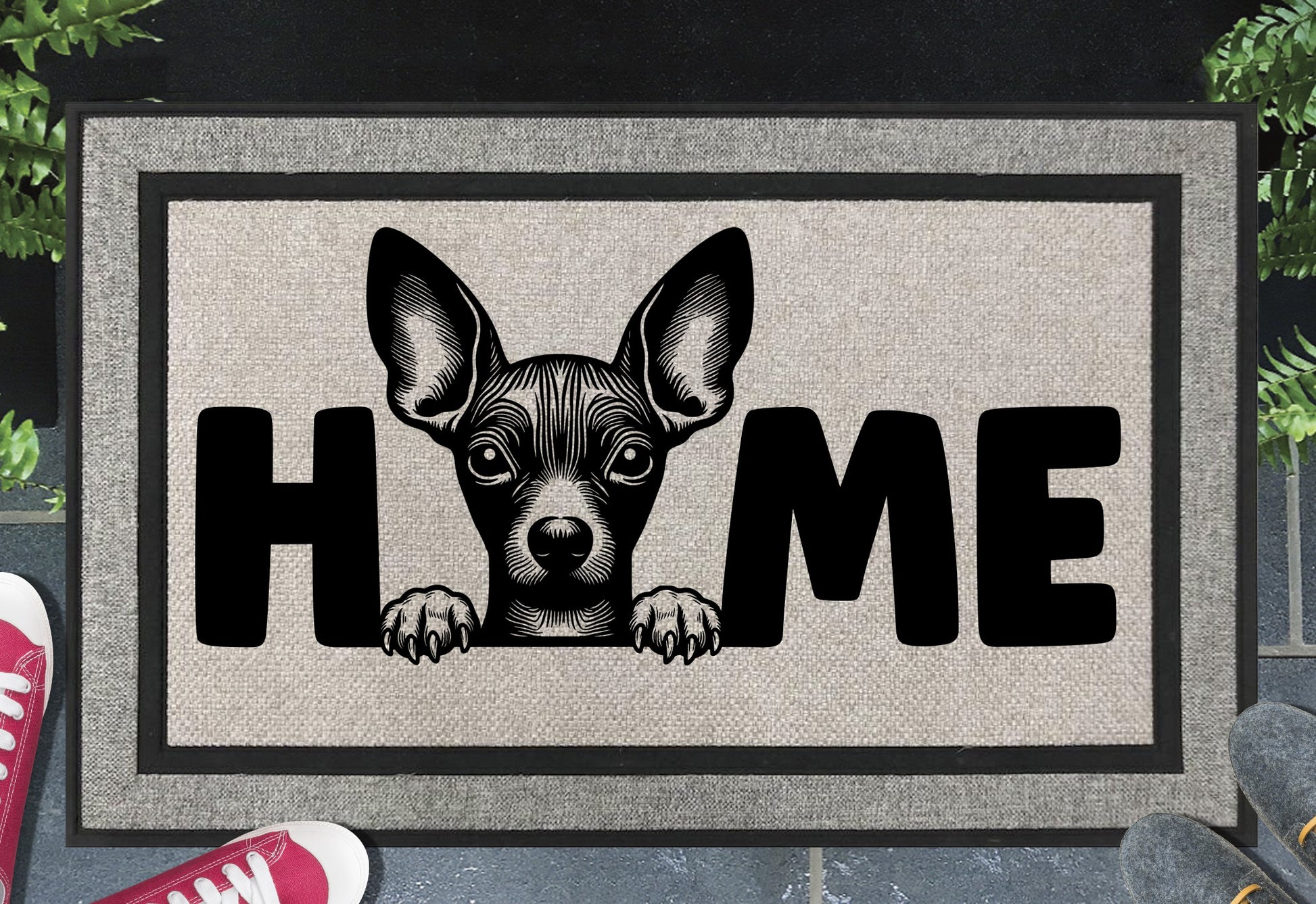 Xoloitzcuintli doormat – heavy-duty woven polyester with UV-resistant design