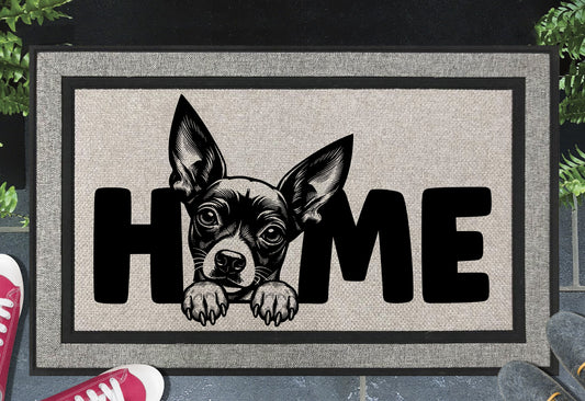 Xoloitzcuintli doormat #2 – all-weather heavy-duty woven polyester with UV-resistant design