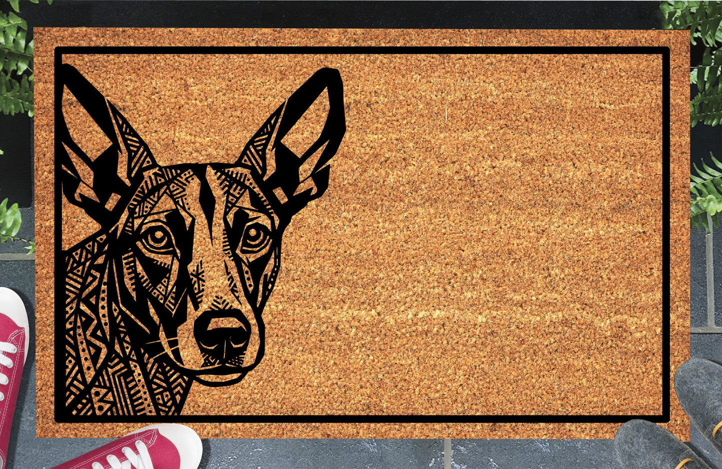 Podenco Peeking Doormat #11 | Rabbit Hound Welcome Mat